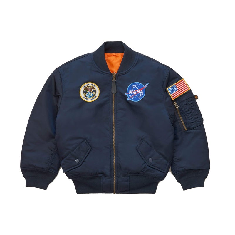 Alpha Industries Boys' Nasa MA-1 Flight Jacket (YM, Replica Blue) - Image 1